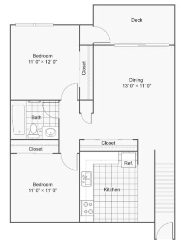 2 bedroom floor plan