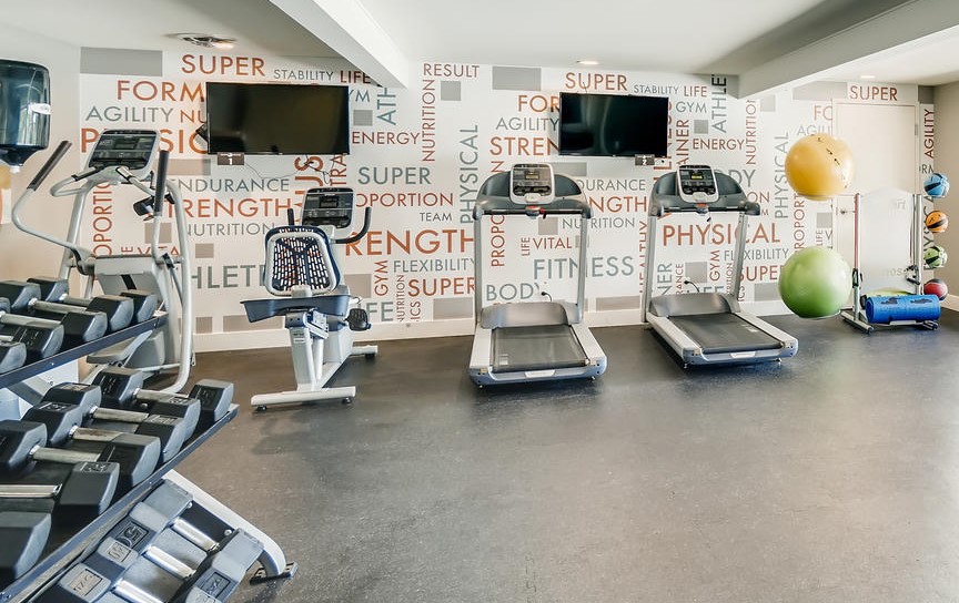 indoor fitness room and equipment